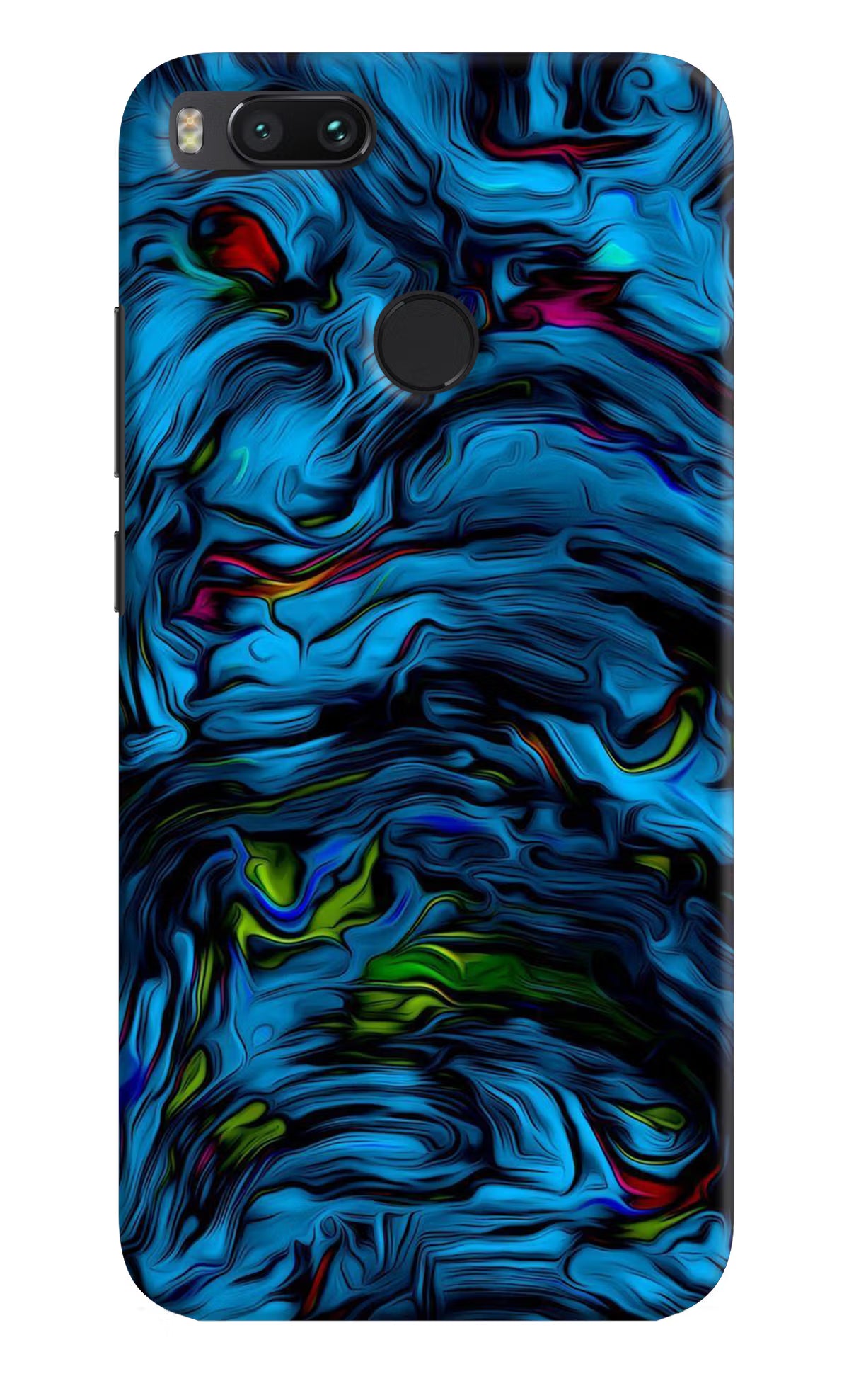 Dark Blue Abstract Mi A1 Hard Case Back Cover by Casekaro