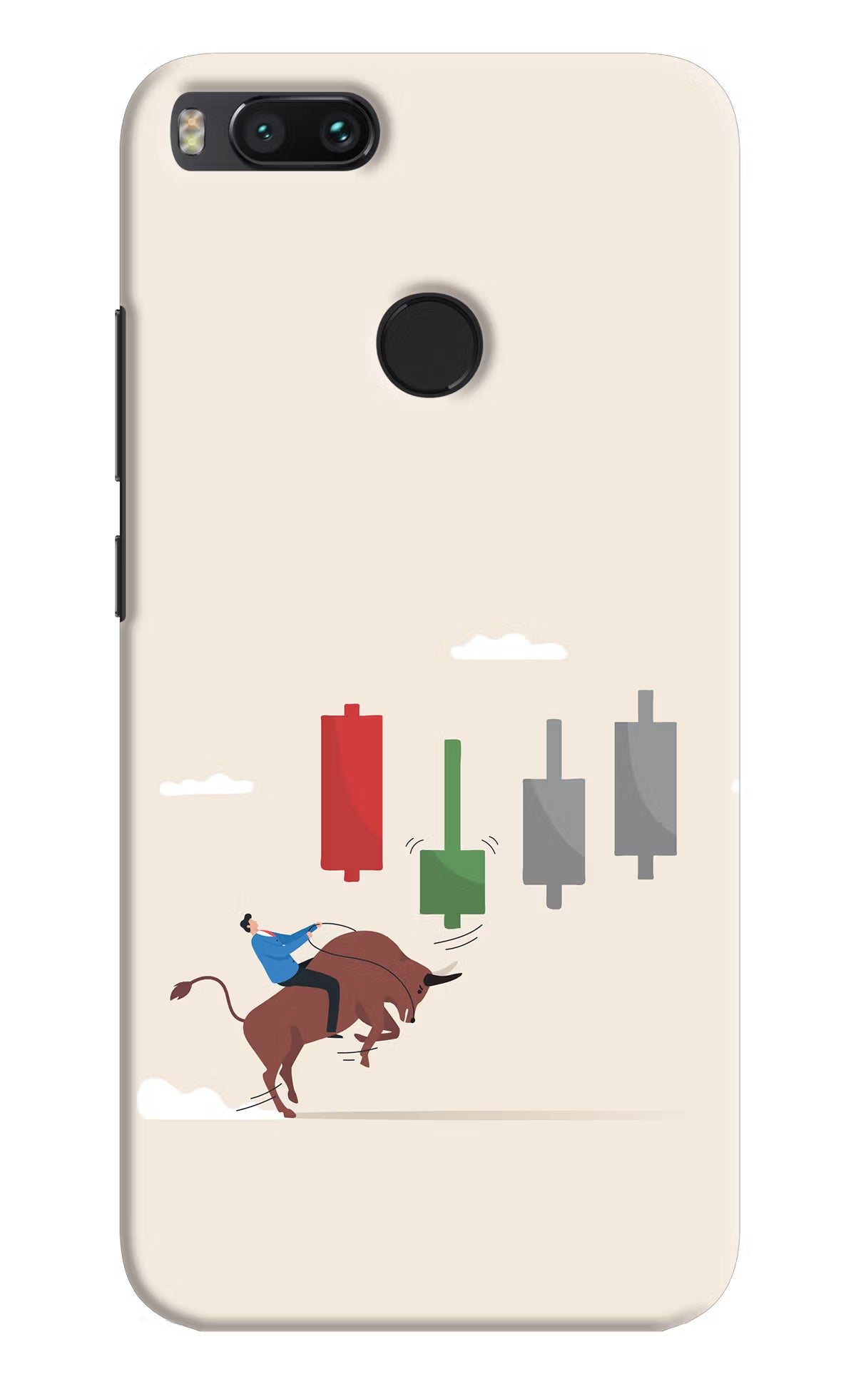 Bull Trading Momentum Mi A1 Hard Case Back Cover by Casekaro
