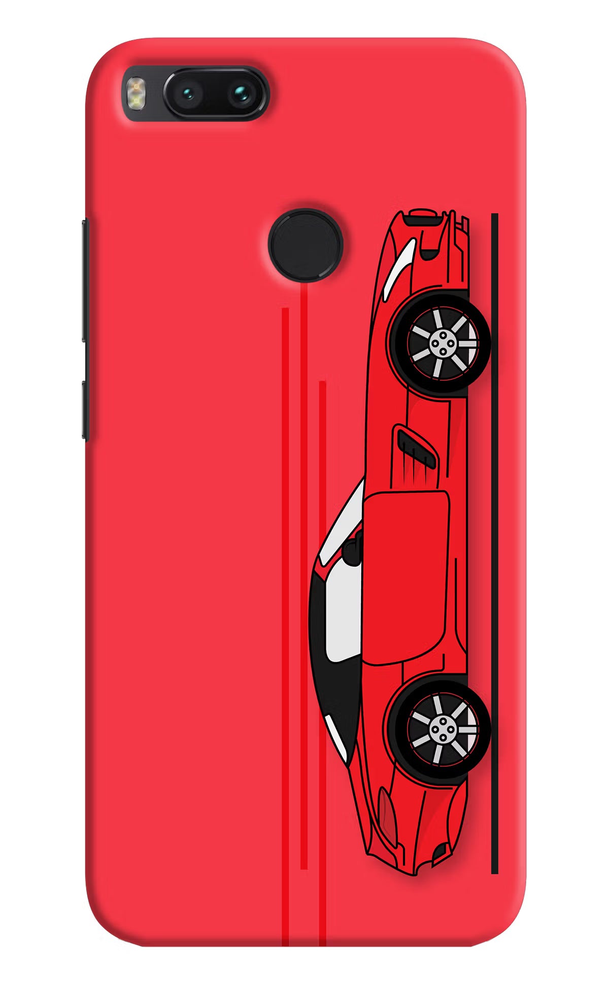 Red Velocity Mi A1 Hard Case Back Cover by Casekaro