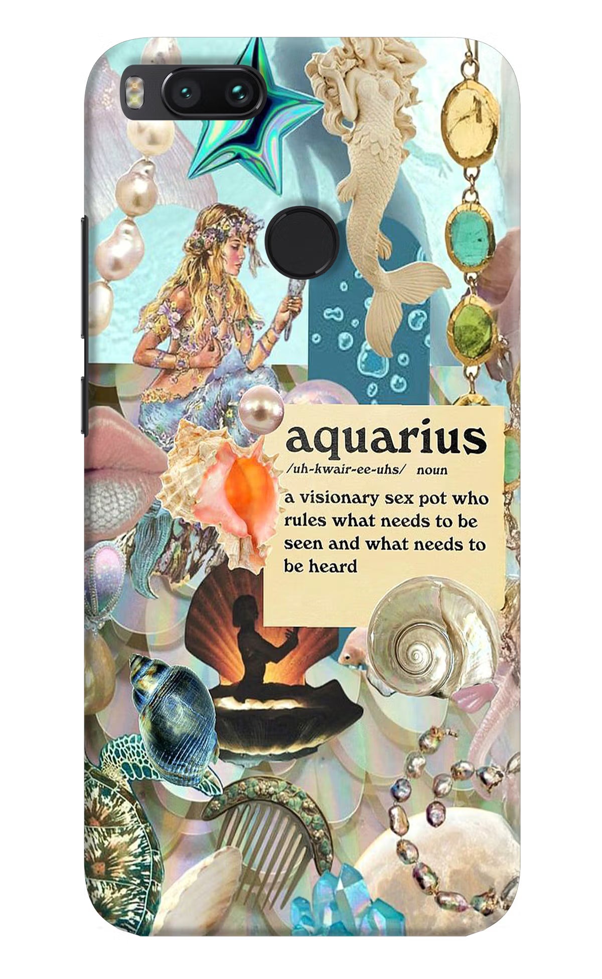 Aquarius Zodiac Mi A1 Hard Case Back Cover by Casekaro
