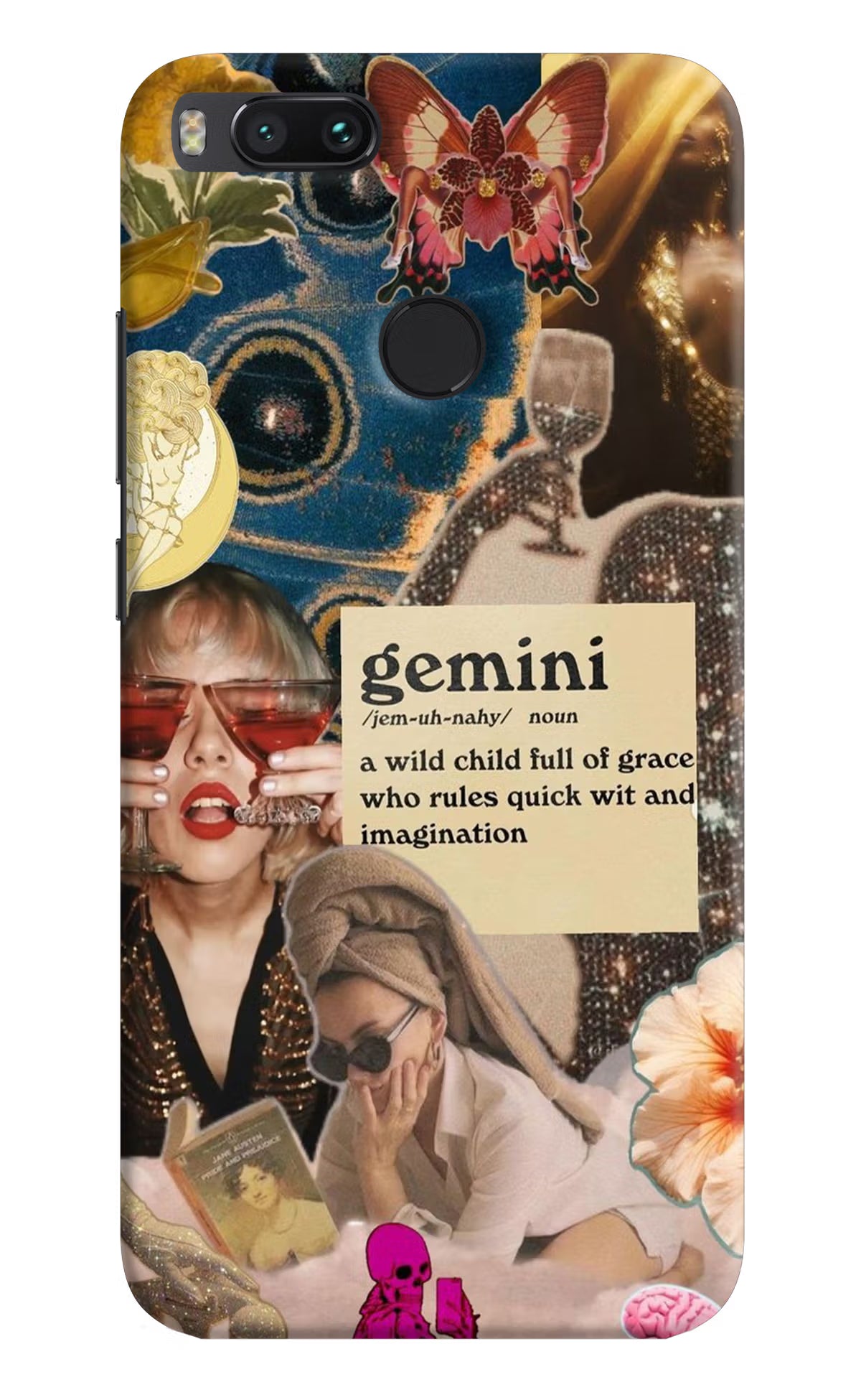 Gemini Zodiac Mi A1 Hard Case Back Cover by Casekaro