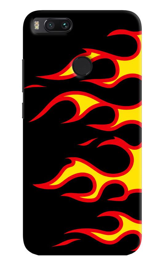 Side Sweep Flames Mi A1 Hard Case Back Cover by Casekaro