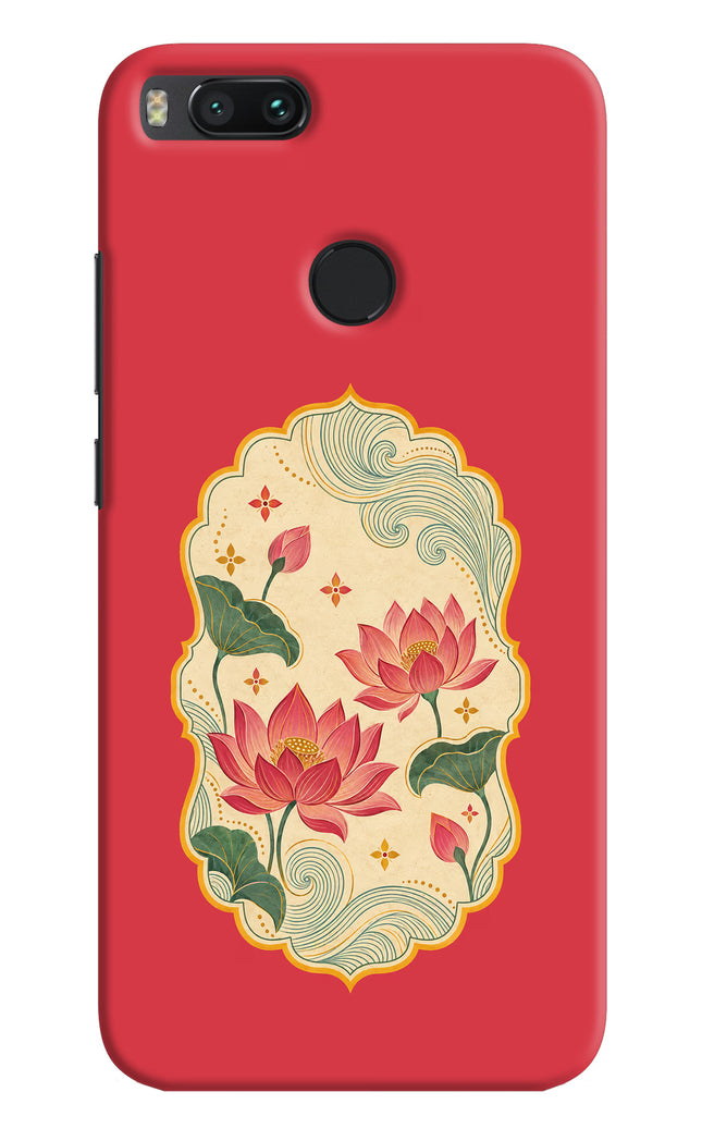 Pink Lotus Mi A1 Hard Case Back Cover by Casekaro