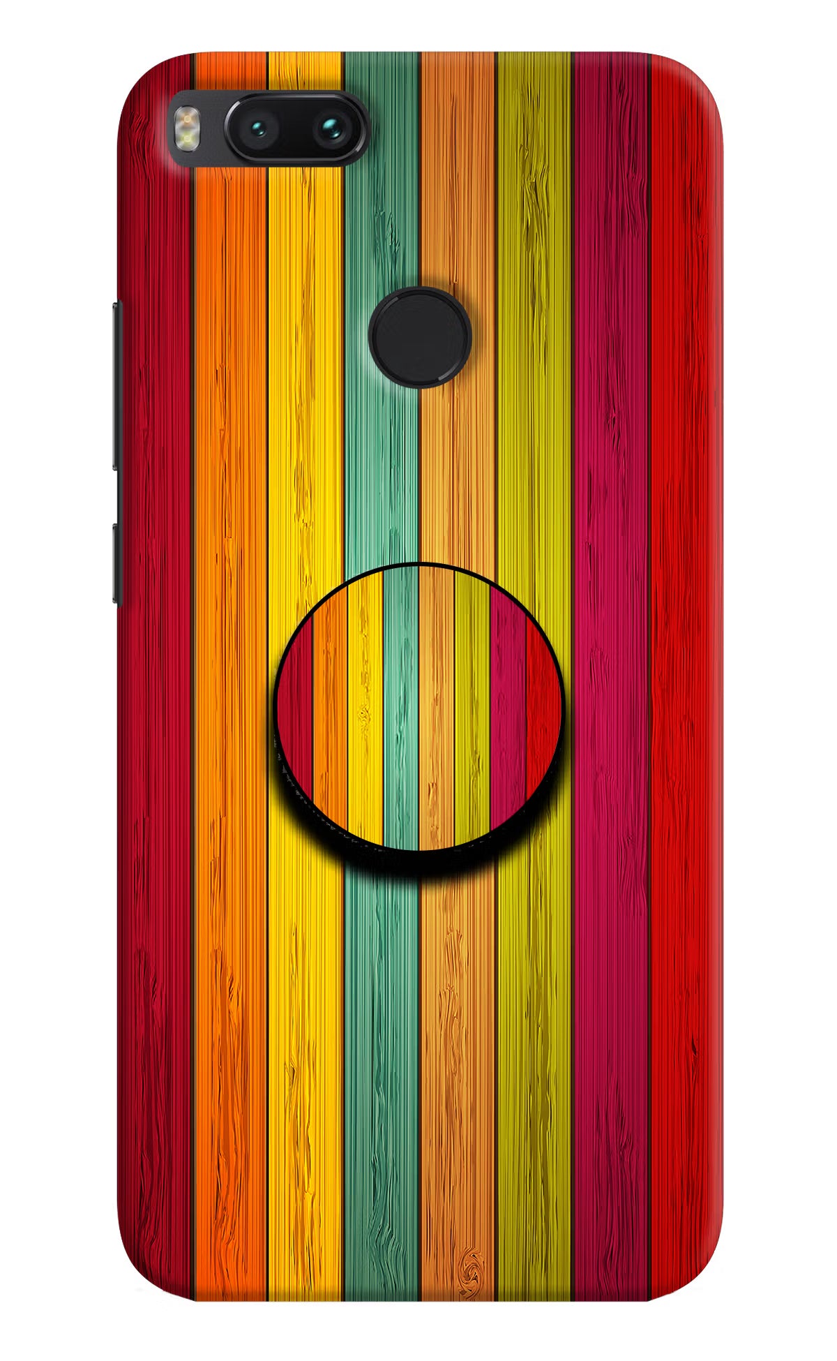 Multicolor Wooden Mi A1 Pop Case by Casekaro