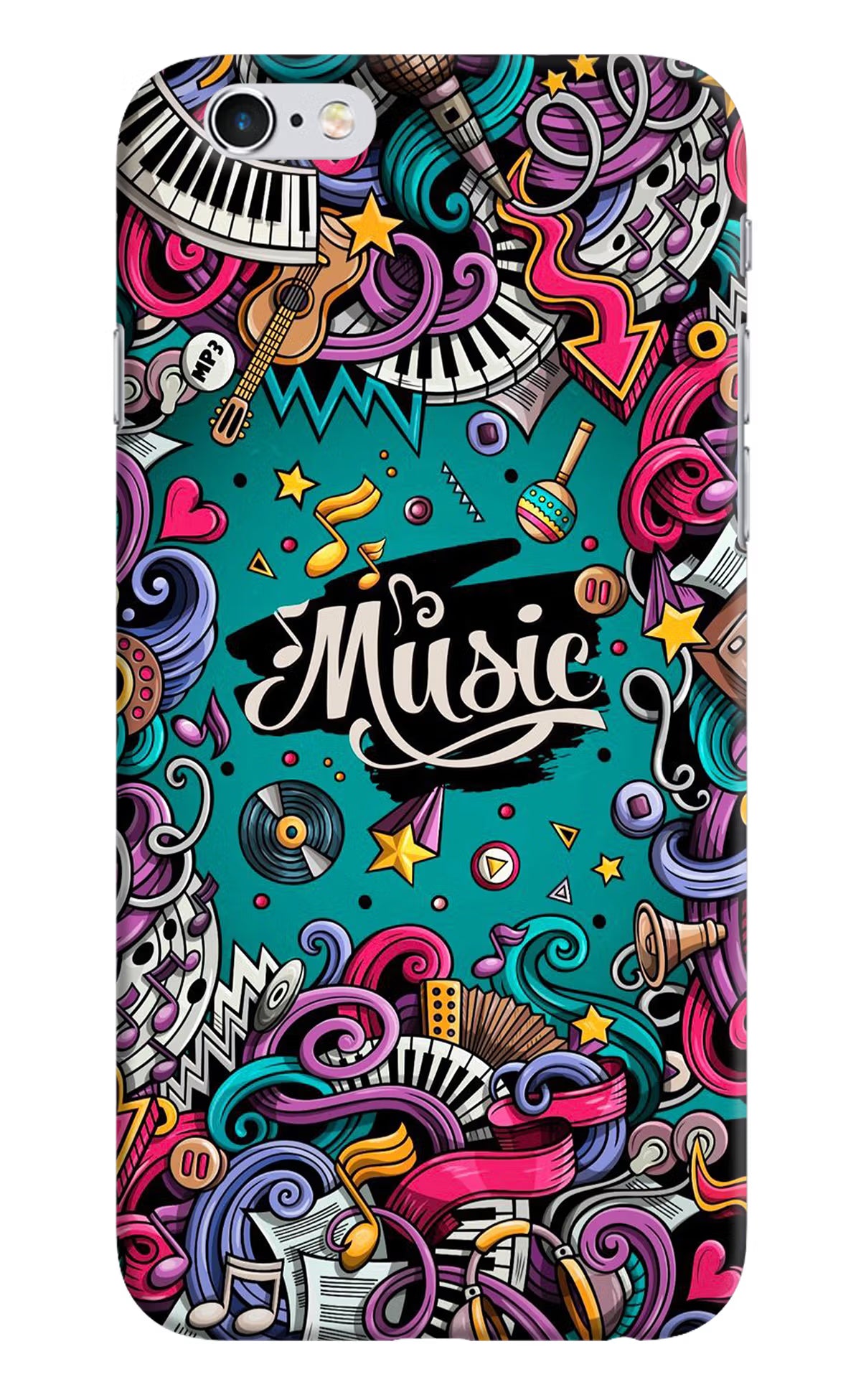 Music Graffiti iPhone 6/6s Hard Case Back Cover by Casekaro