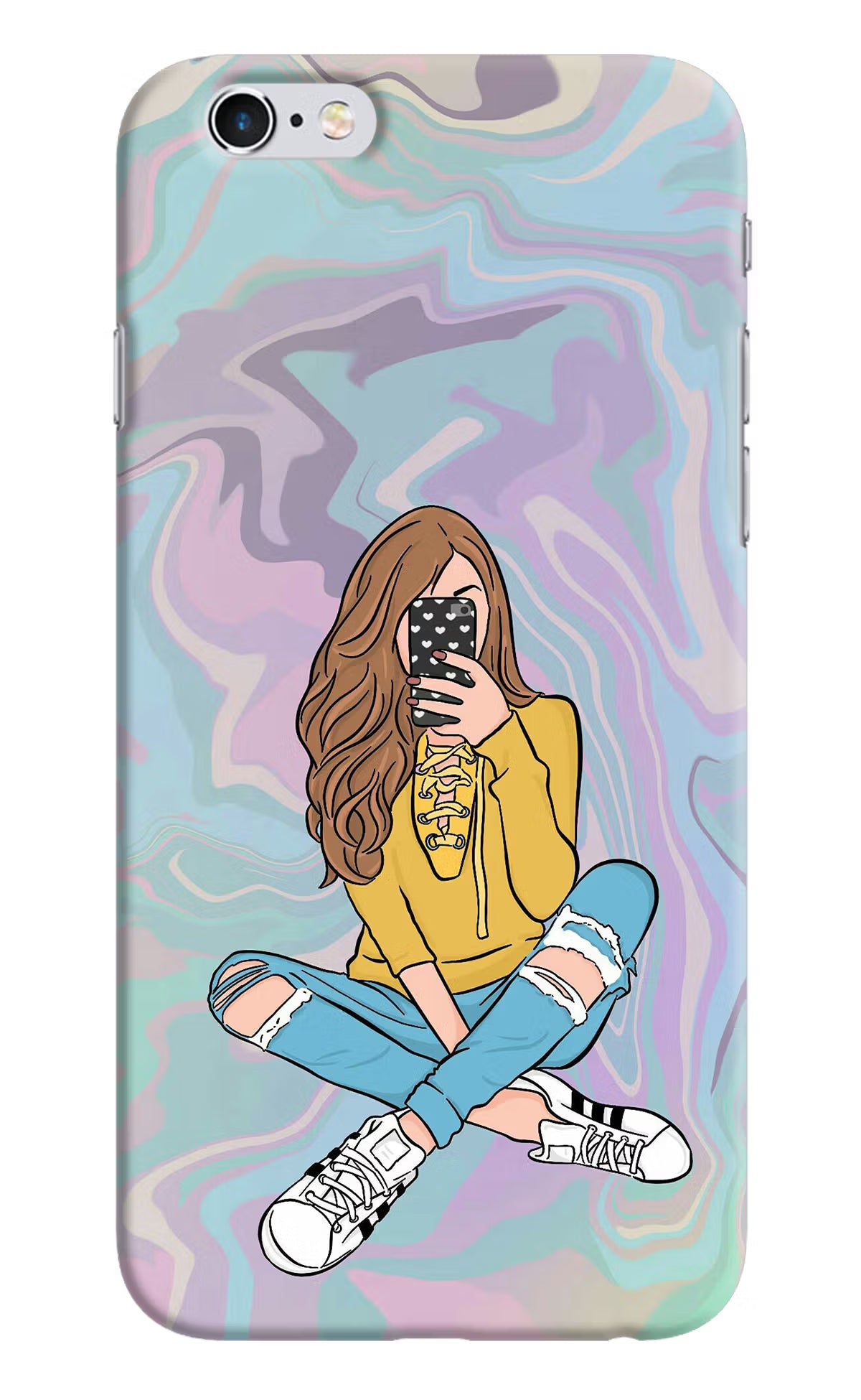Selfie Girl iPhone 6/6s Hard Case Back Cover by Casekaro