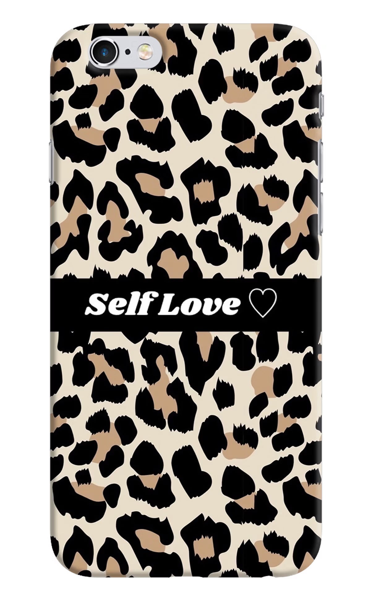 Leopard Print Self Love iPhone 6/6s Hard Case Back Cover by Casekaro