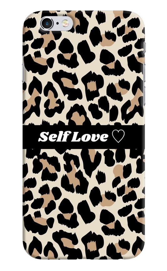 Leopard Print Self Love iPhone 6/6s Hard Case Back Cover by Casekaro
