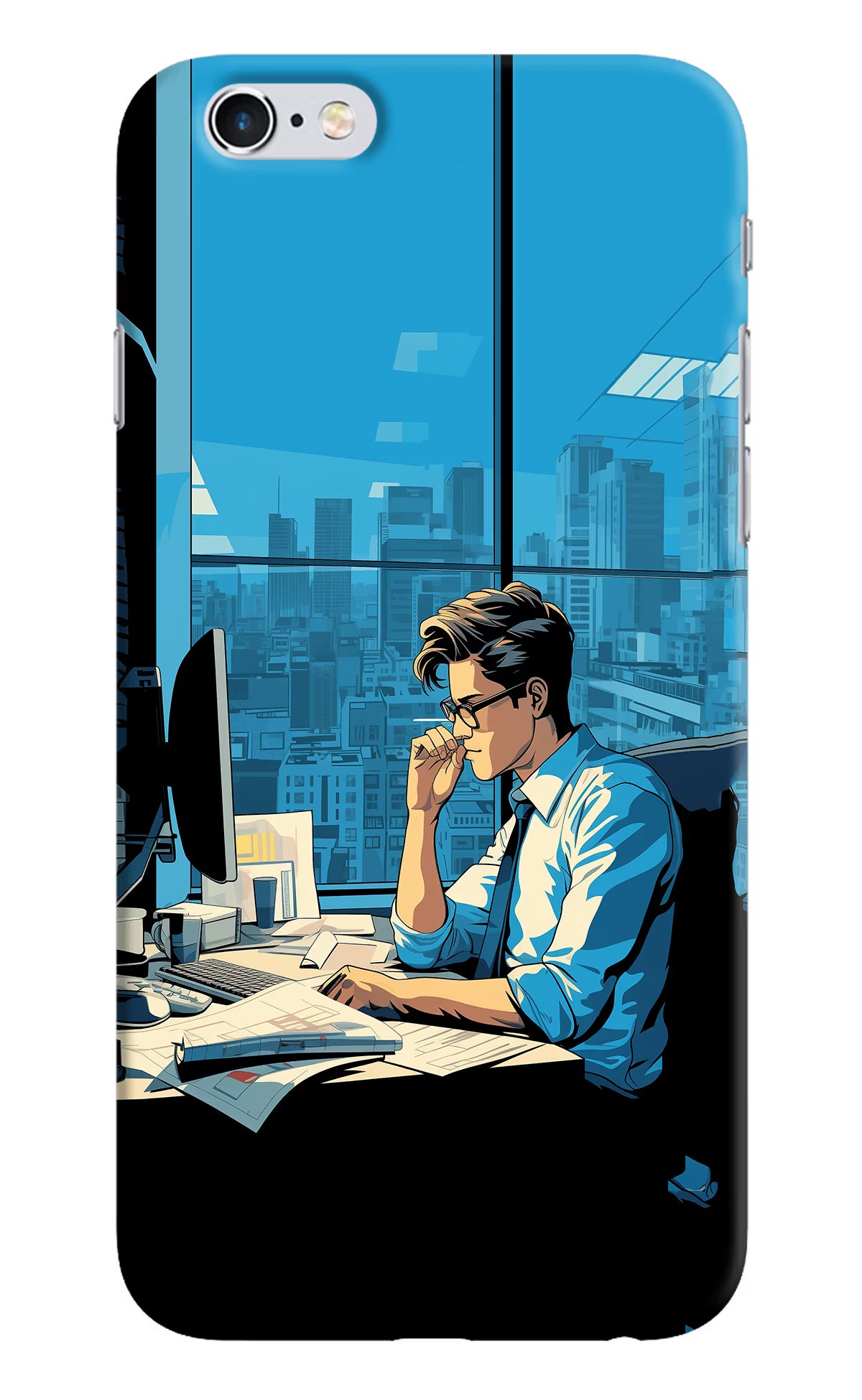 Focused Hustler (AI Generated) iPhone 6/6s Hard Case Back Cover by Casekaro