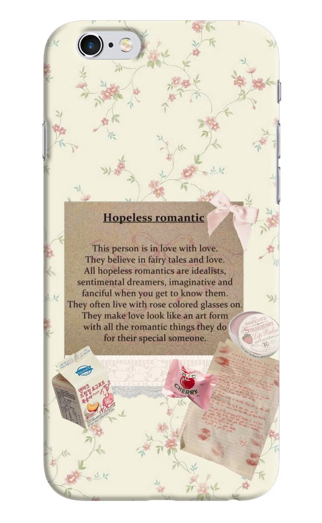 Hopeless Romantic iPhone 6/6s Hard Case Back Cover by Casekaro