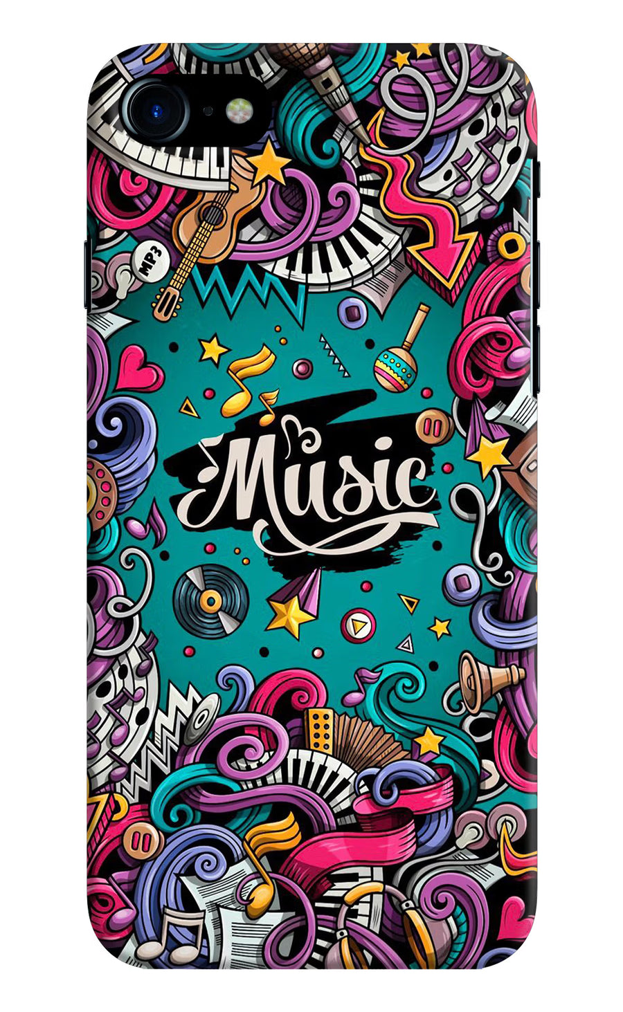 Music Graffiti iPhone 7/7s Back Cover, Hard case
