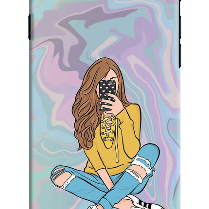 Selfie Girl iPhone 7/7s Hard Case Back Cover by Casekaro