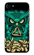 Green Owl iPhone 7/7s Hard Case Back Cover by Casekaro