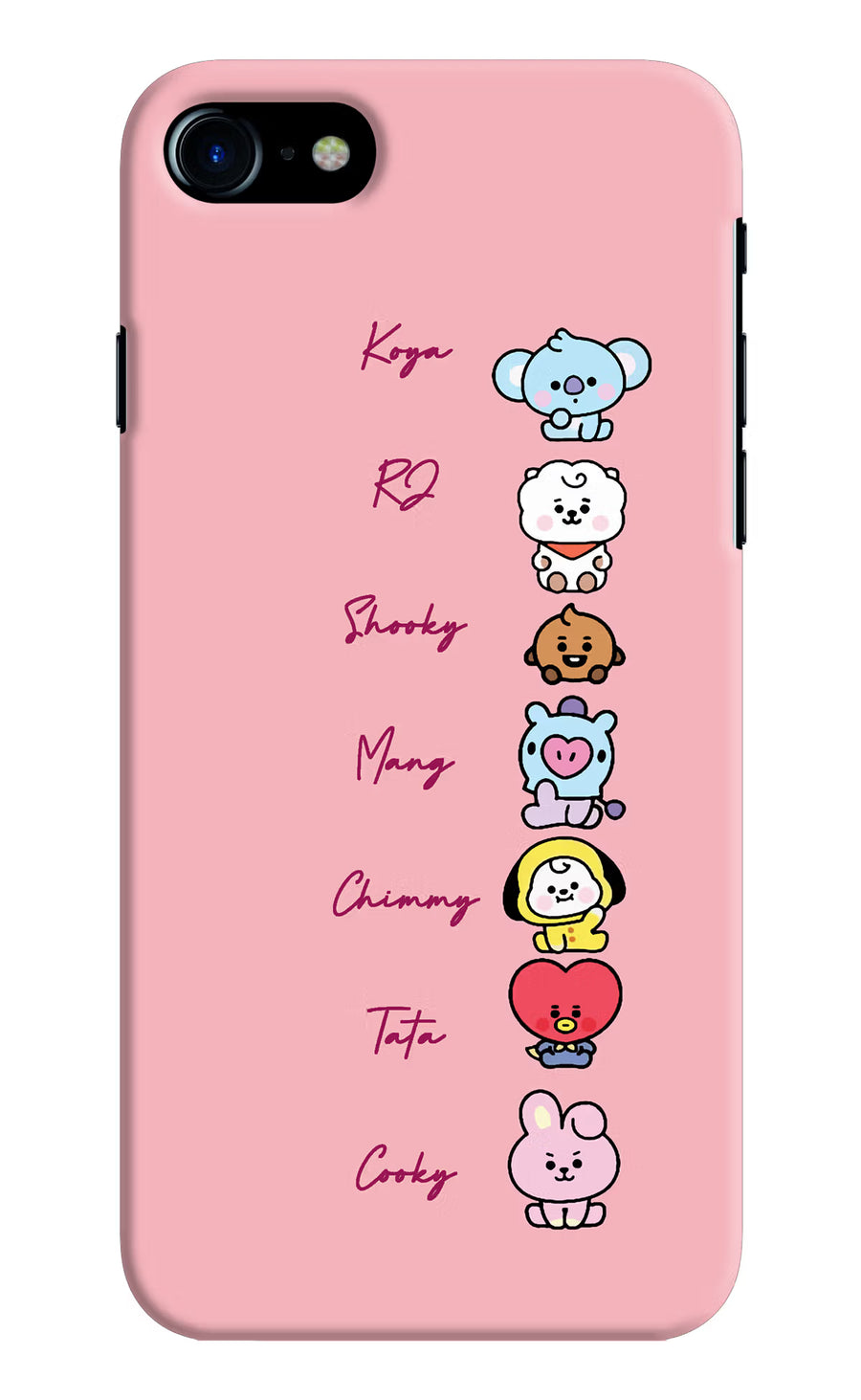 BTS names iPhone 7/7s Back Cover, Hard case