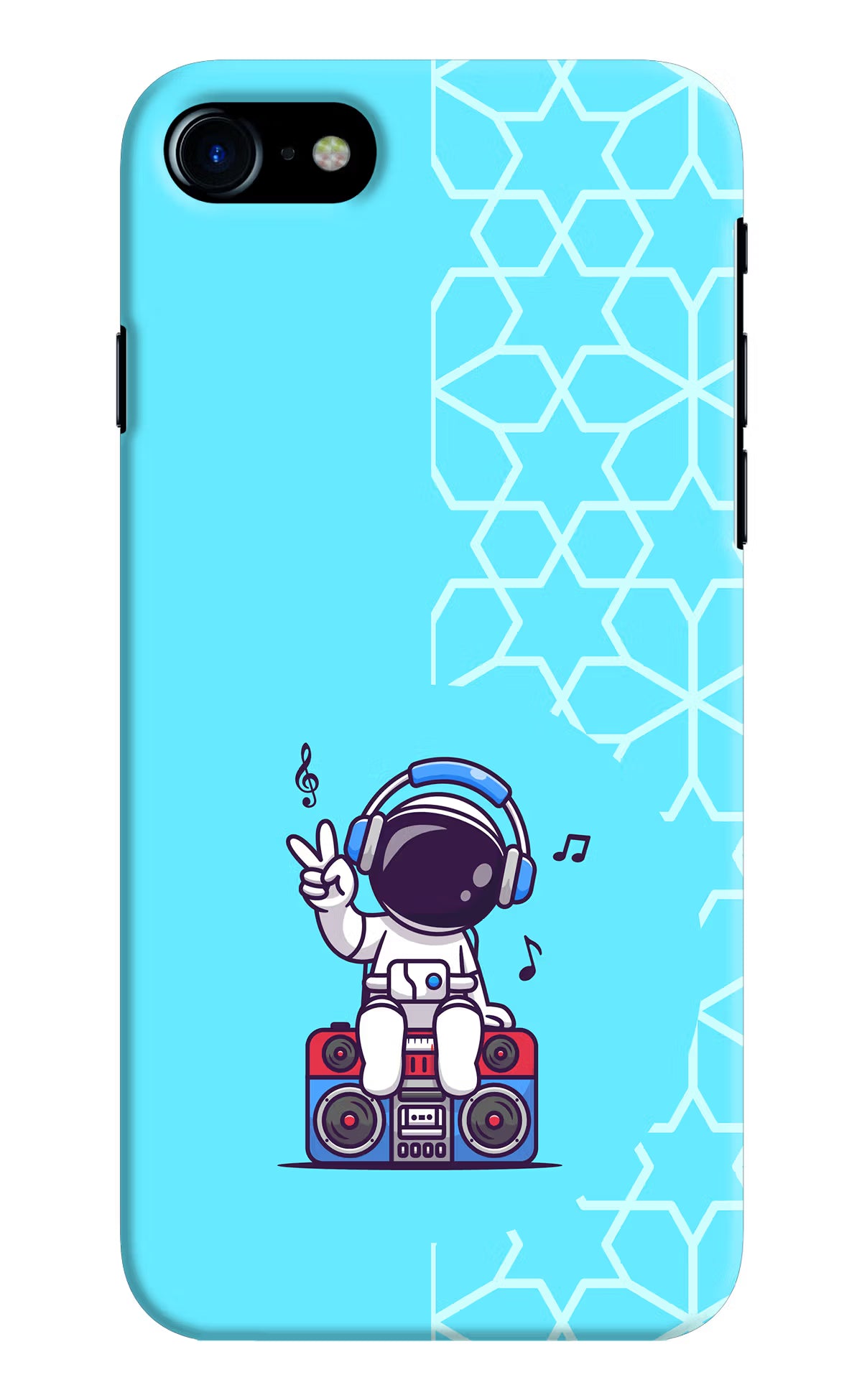 Cute Astronaut Chilling iPhone 7/7s Hard Case Back Cover by Casekaro