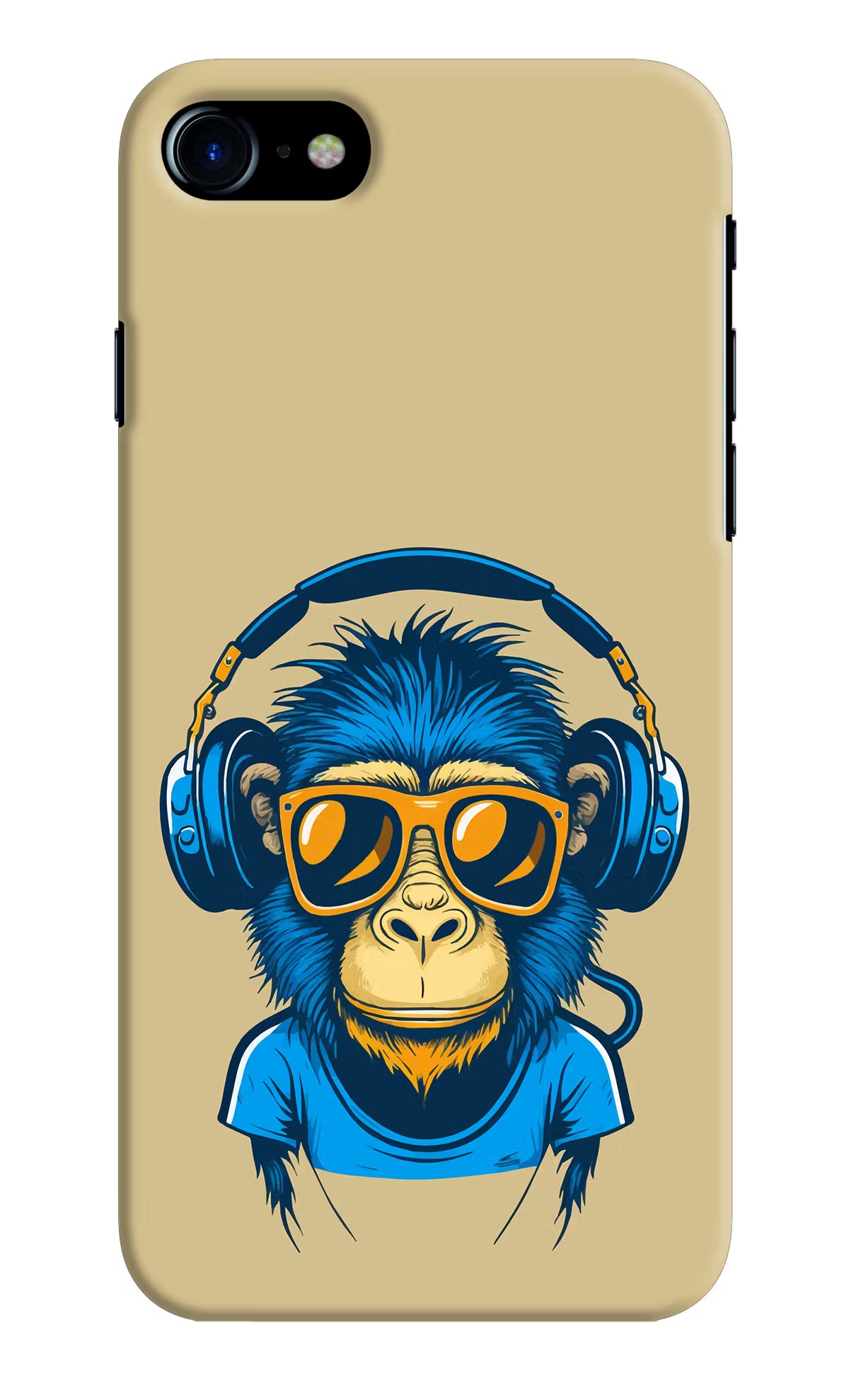 Monkey Headphone iPhone 7/7s Hard Case Back Cover by Casekaro