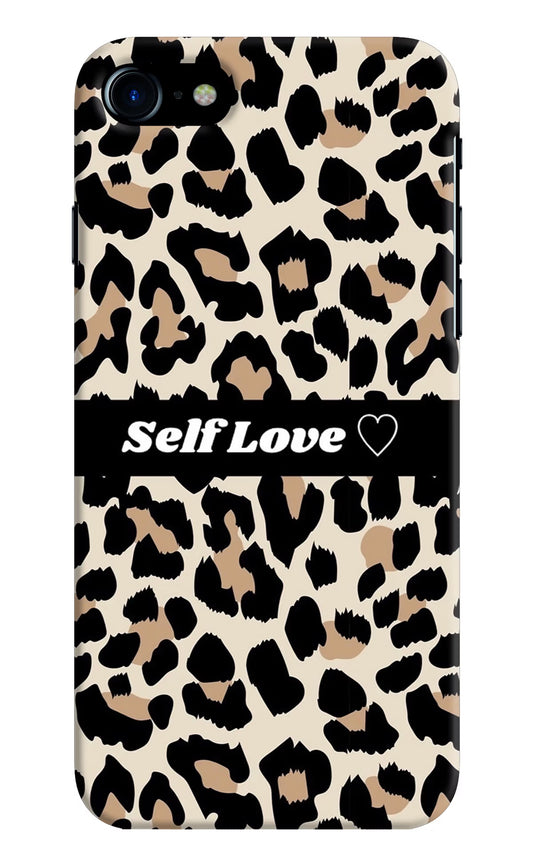 Leopard Print Self Love iPhone 7/7s Hard Case Back Cover by Casekaro