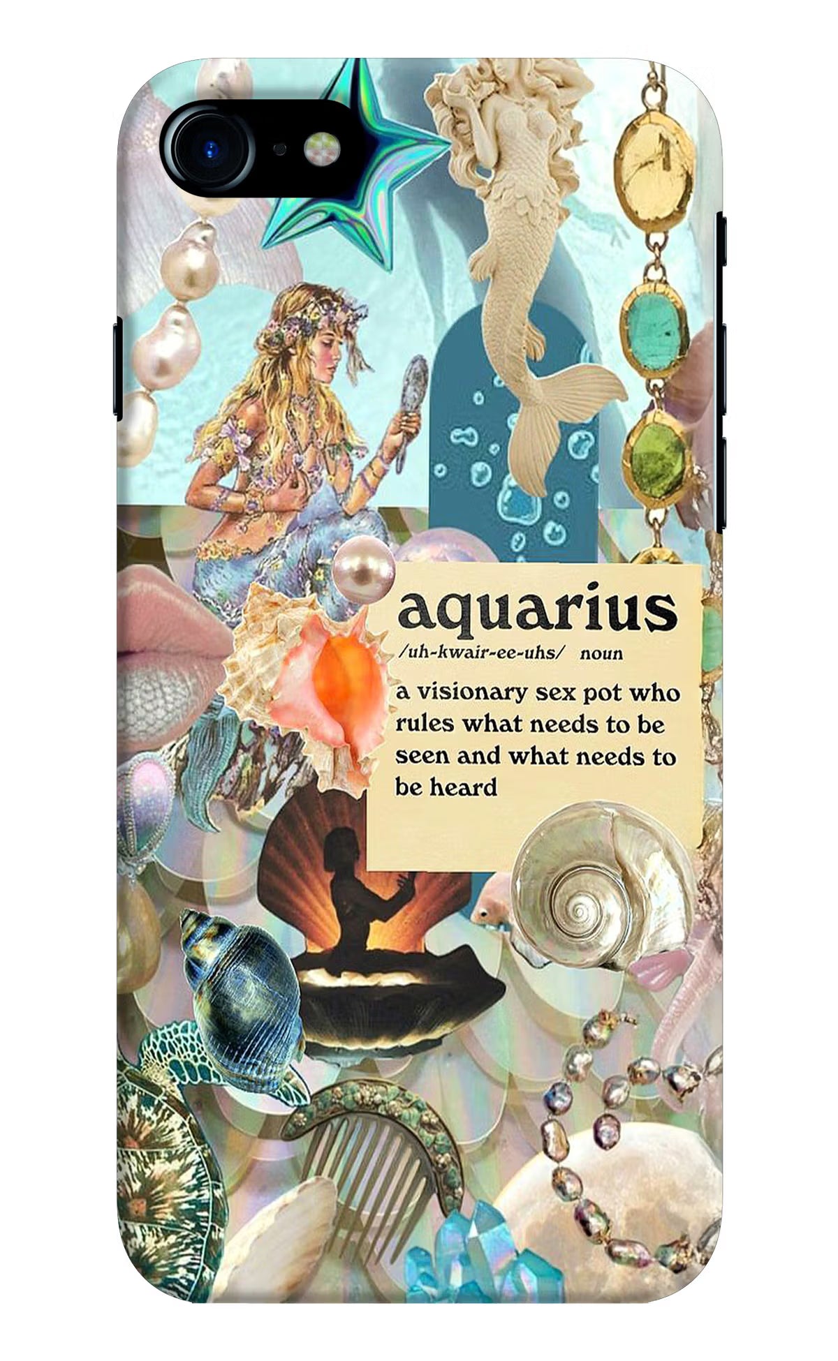 Aquarius Zodiac iPhone 7/7s Hard Case Back Cover by Casekaro
