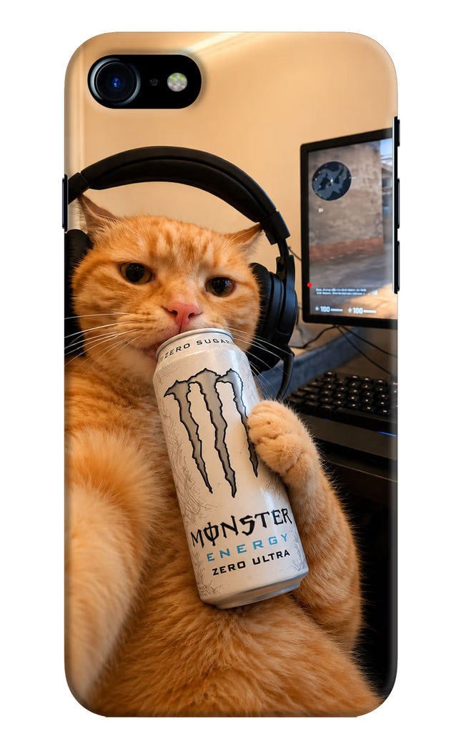 Gamer Cat Energy iPhone 7/7s Hard Case Back Cover by Casekaro