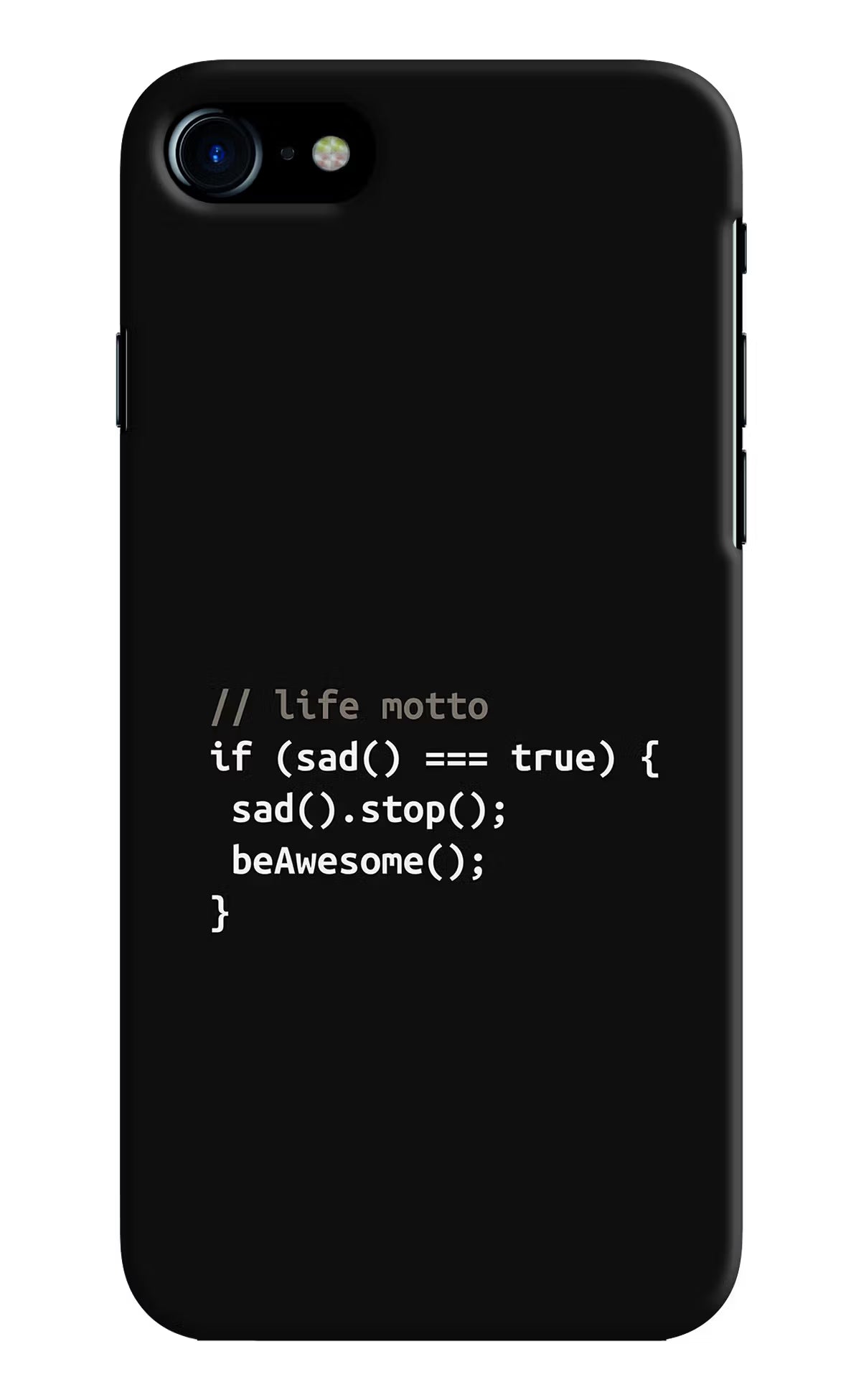 Life Motto Code iPhone 8 Hard Case Back Cover by Casekaro