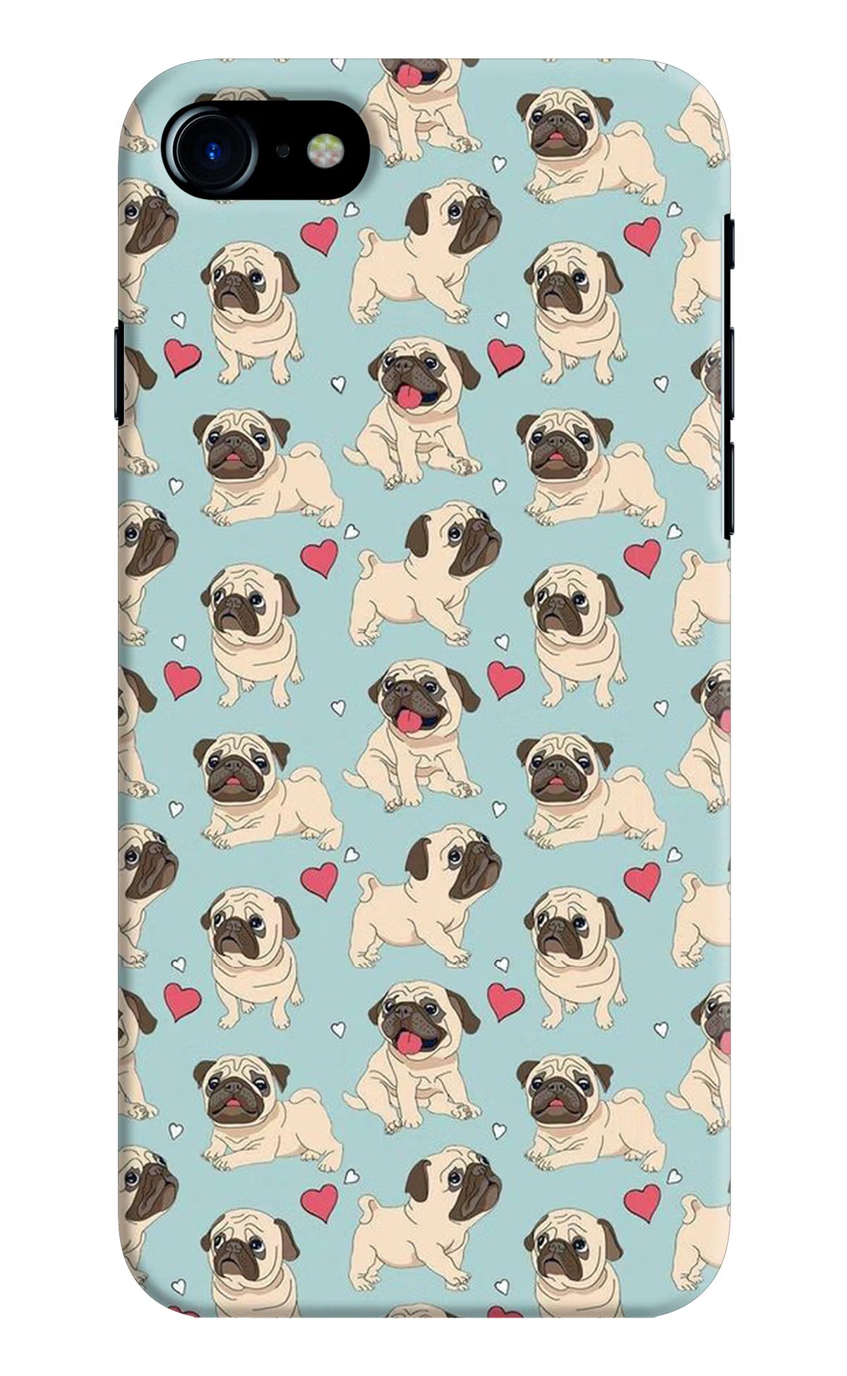 Pug Dog iPhone 8 Hard Case Back Cover by Casekaro