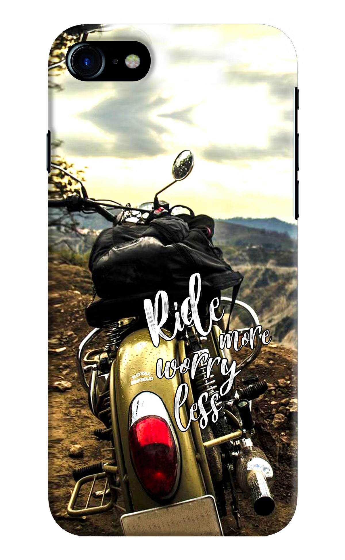 Ride More Worry Less iPhone 8 Hard Case Back Cover by Casekaro