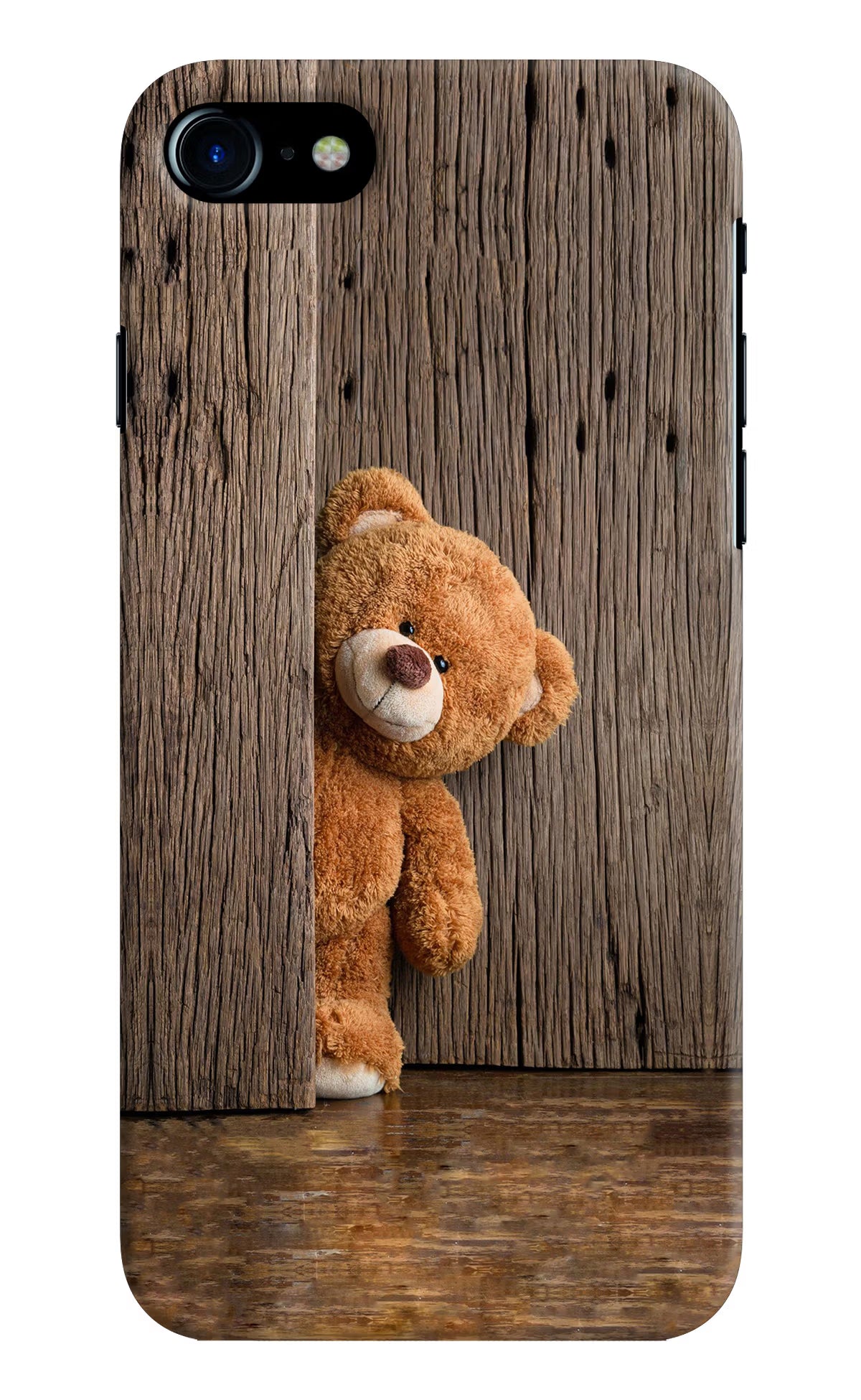 Teddy Wooden iPhone 8 Hard Case Back Cover by Casekaro