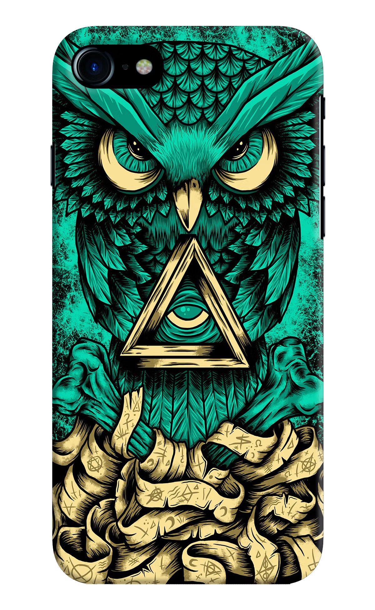 Green Owl iPhone 8 Hard Case Back Cover by Casekaro