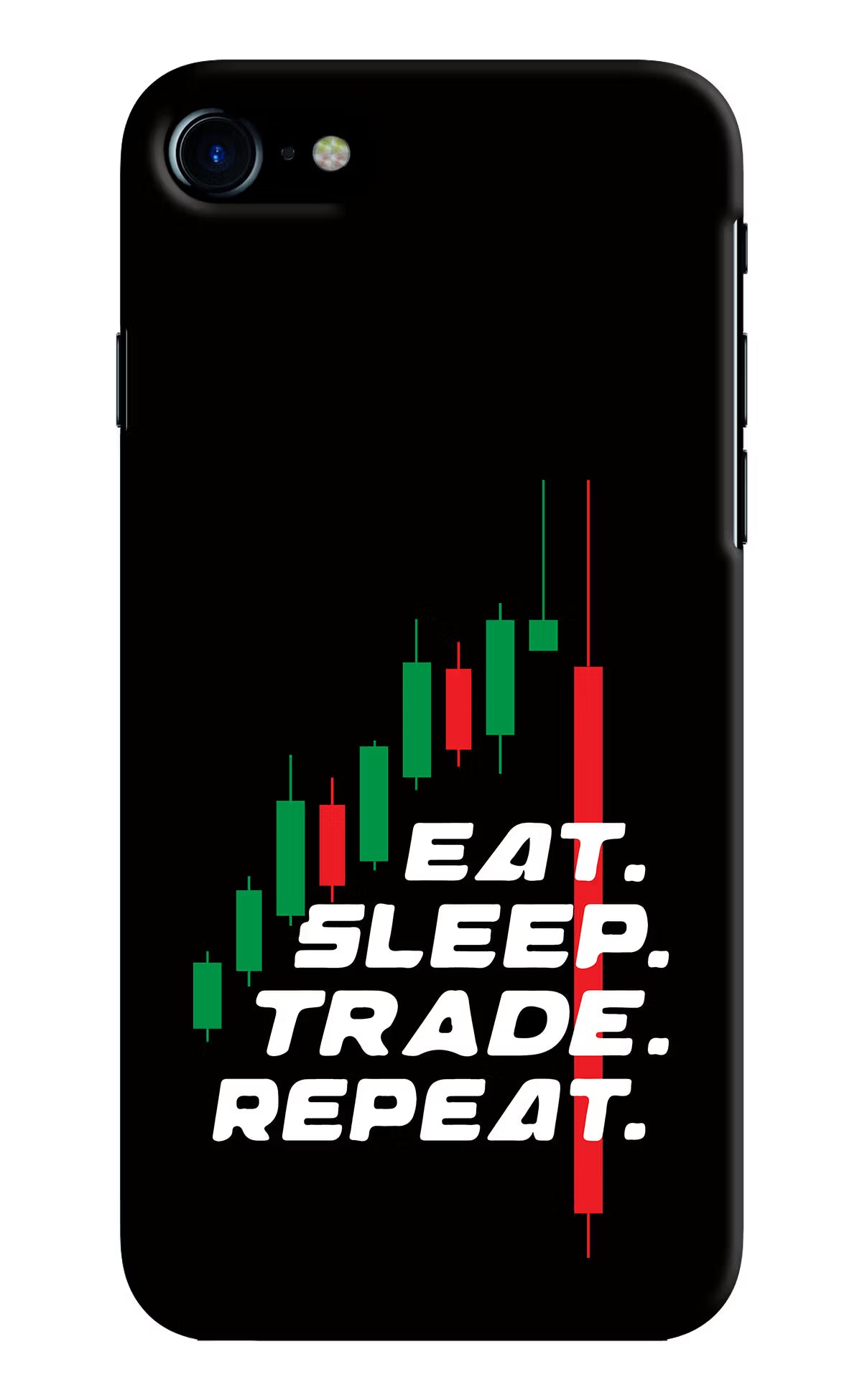 Eat Sleep Trade Repeat iPhone 8 Hard Case Back Cover by Casekaro