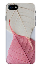White Pink Leaf iPhone 8 Hard Case Back Cover by Casekaro