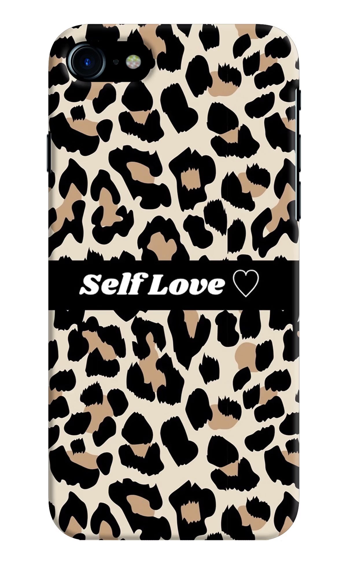 Leopard Print Self Love iPhone 8 Hard Case Back Cover by Casekaro