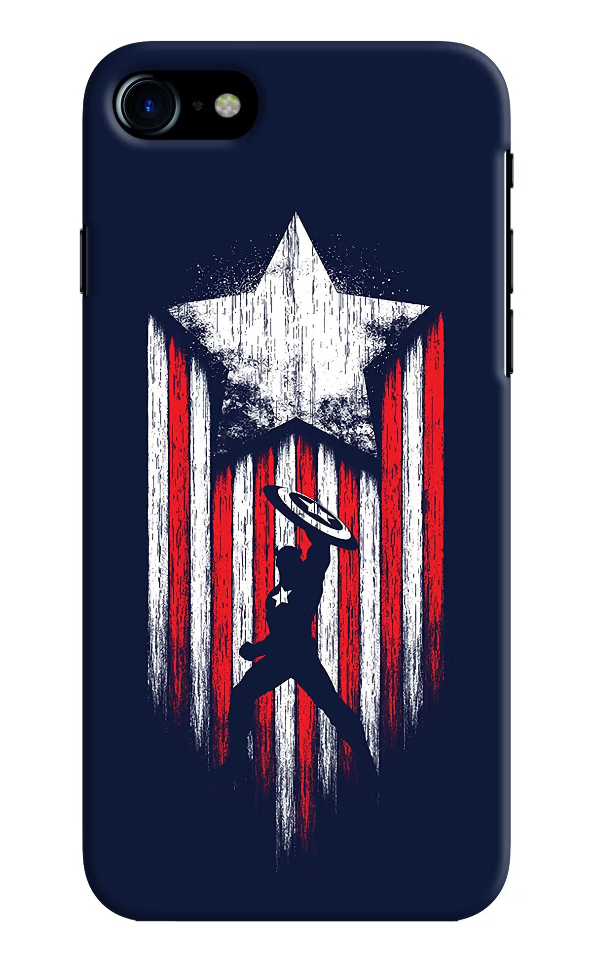 Captain America Marvel Art iPhone 8 Hard Case Back Cover by Casekaro