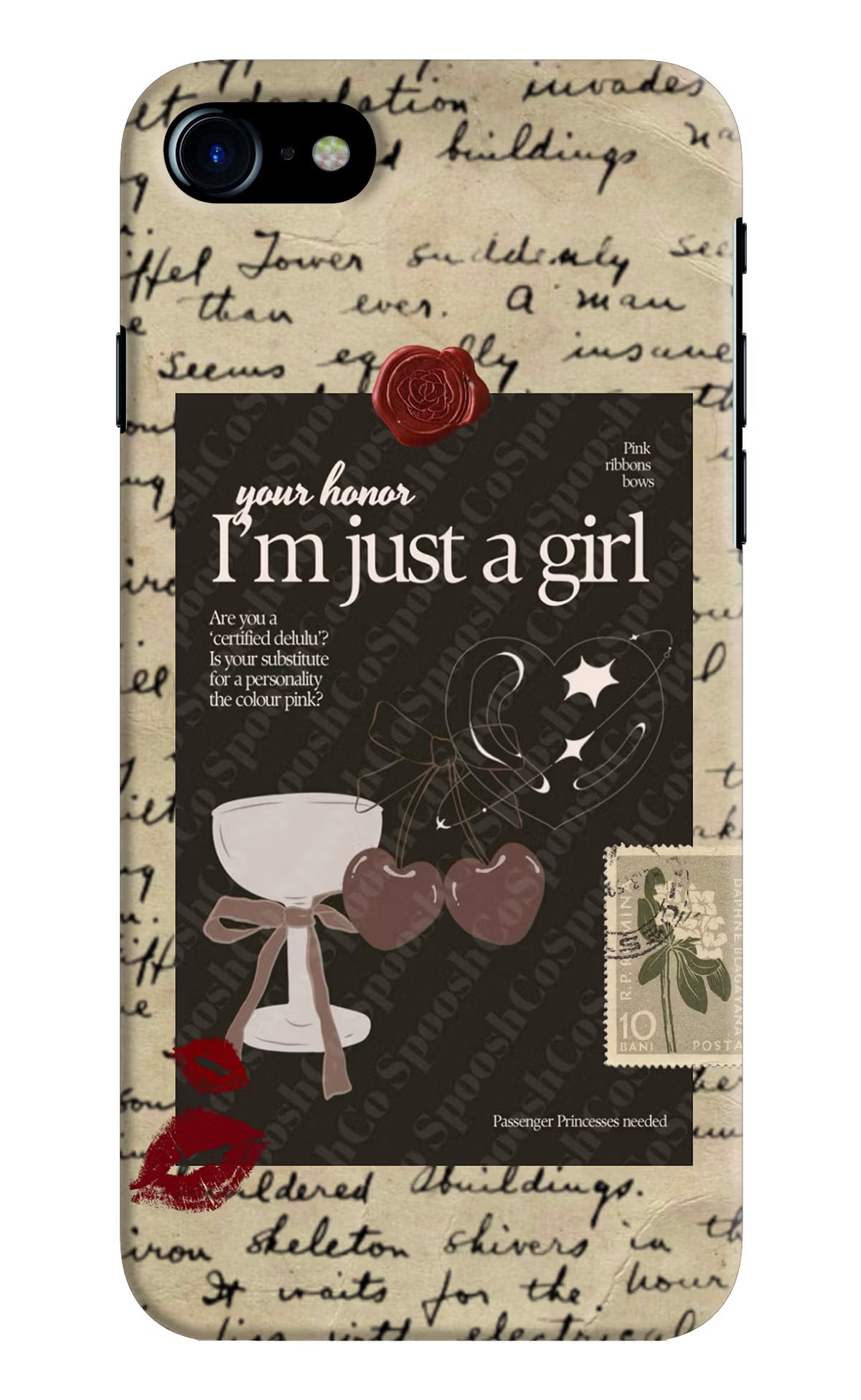 I am just a girl iPhone 8/SE 2020 Hard Case Back Cover by Casekaro