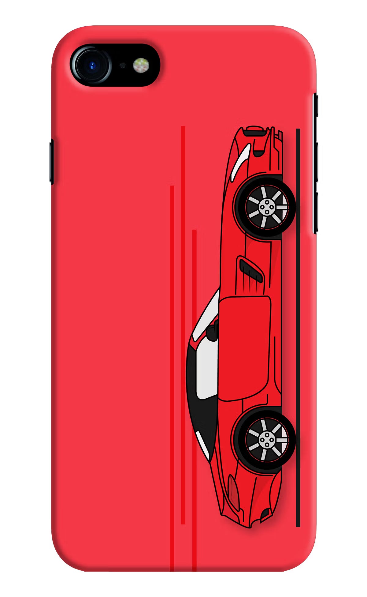 Red Velocity iPhone 8 Hard Case Back Cover by Casekaro