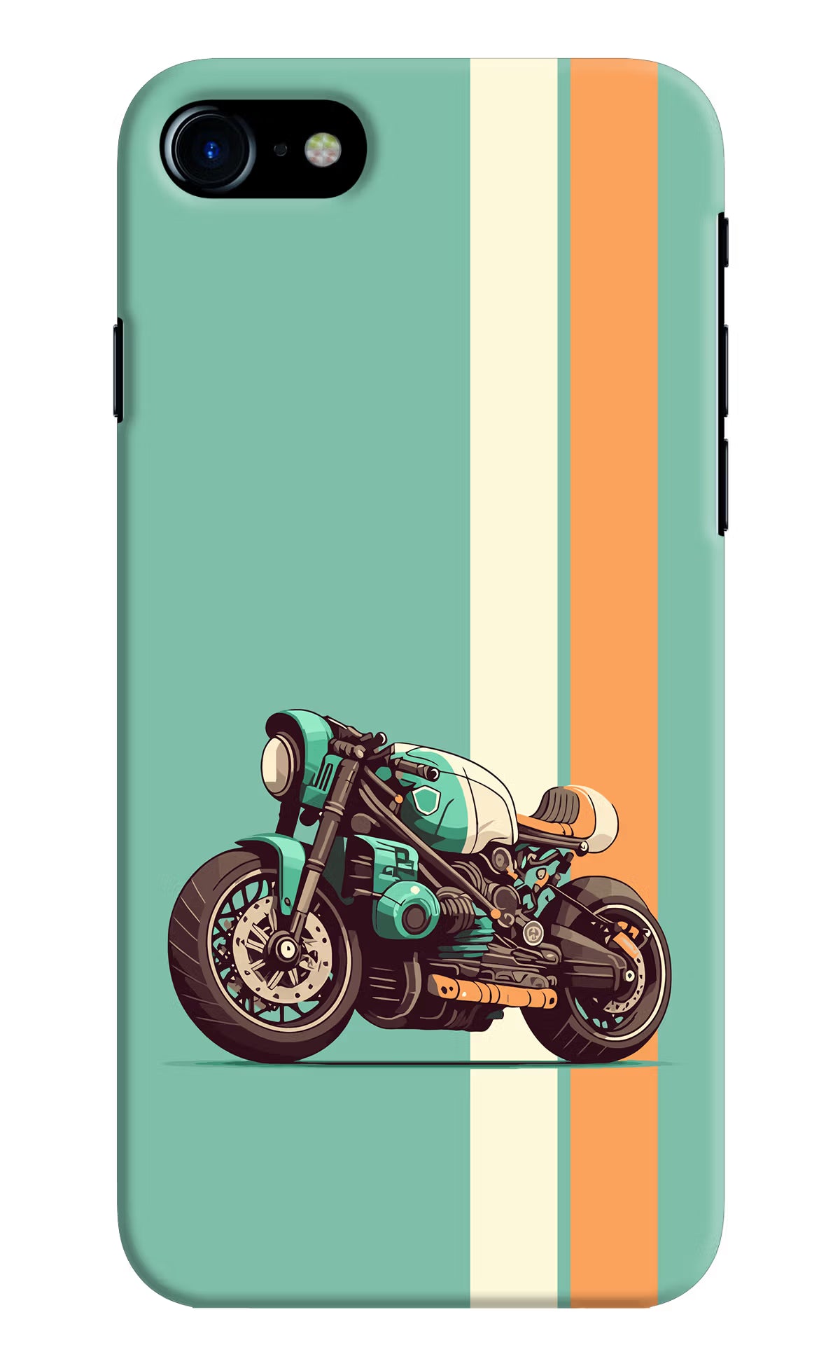 Striped Moto Drift iPhone 8 Hard Case Back Cover by Casekaro