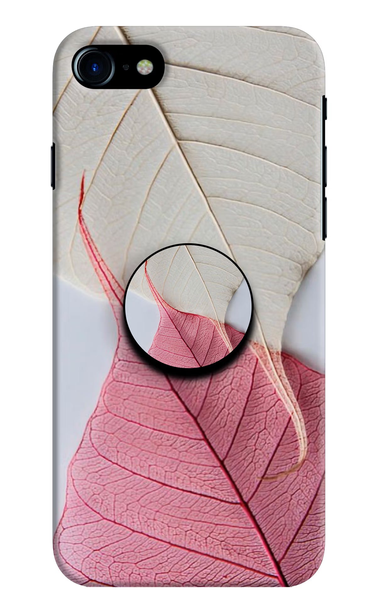 White Pink Leaf iPhone 8 Pop Case by Casekaro