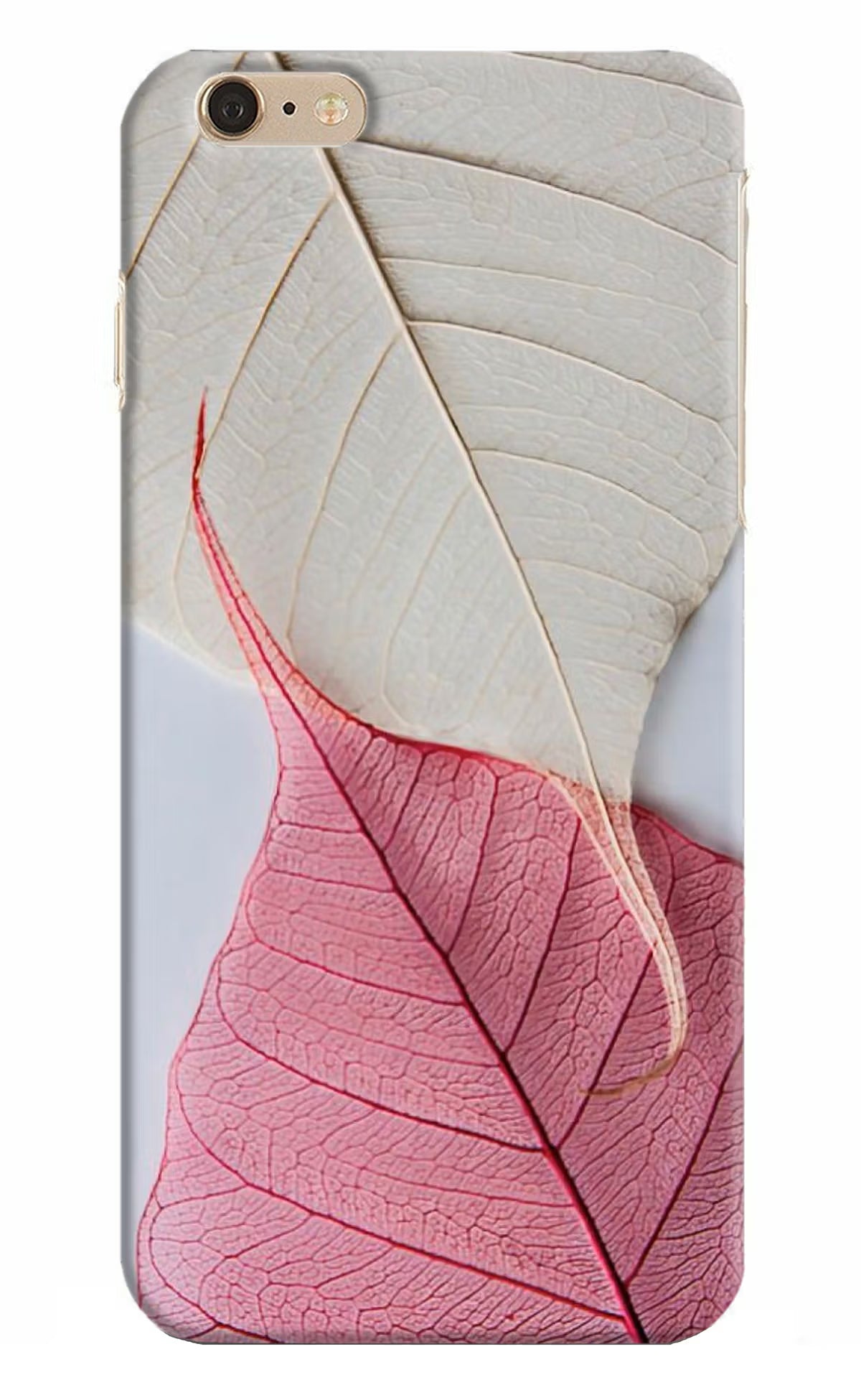 White Pink Leaf iPhone 6 Plus/6s Plus Hard Case Back Cover by Casekaro