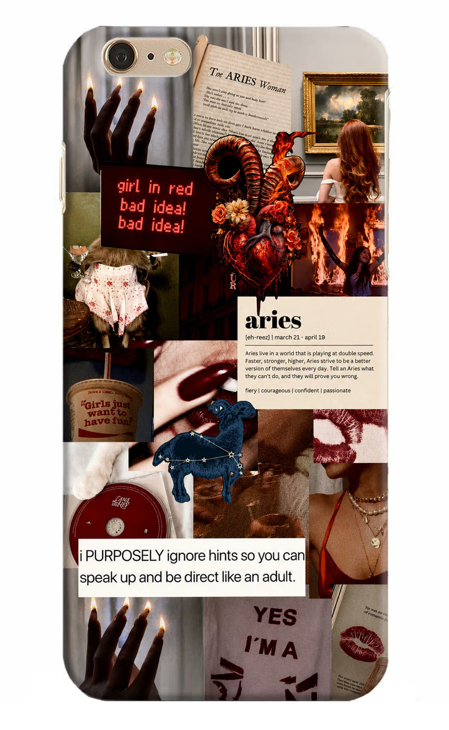 Zodiac Aries iPhone 6 Plus/6s Plus Back Cover, Hard case