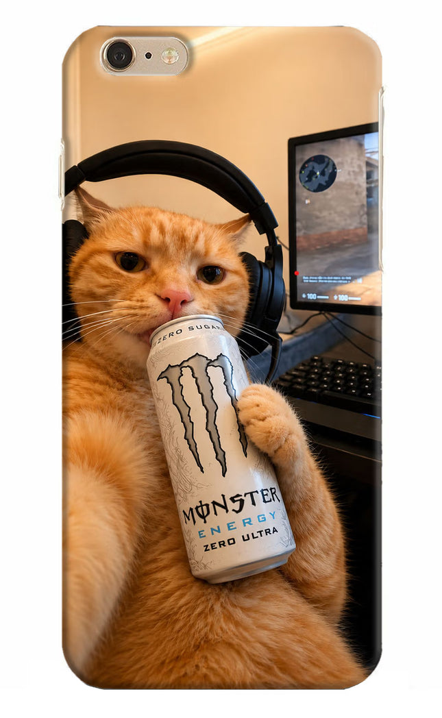Gamer Cat Energy iPhone 6 Plus/6s Plus Hard Case Back Cover by Casekaro