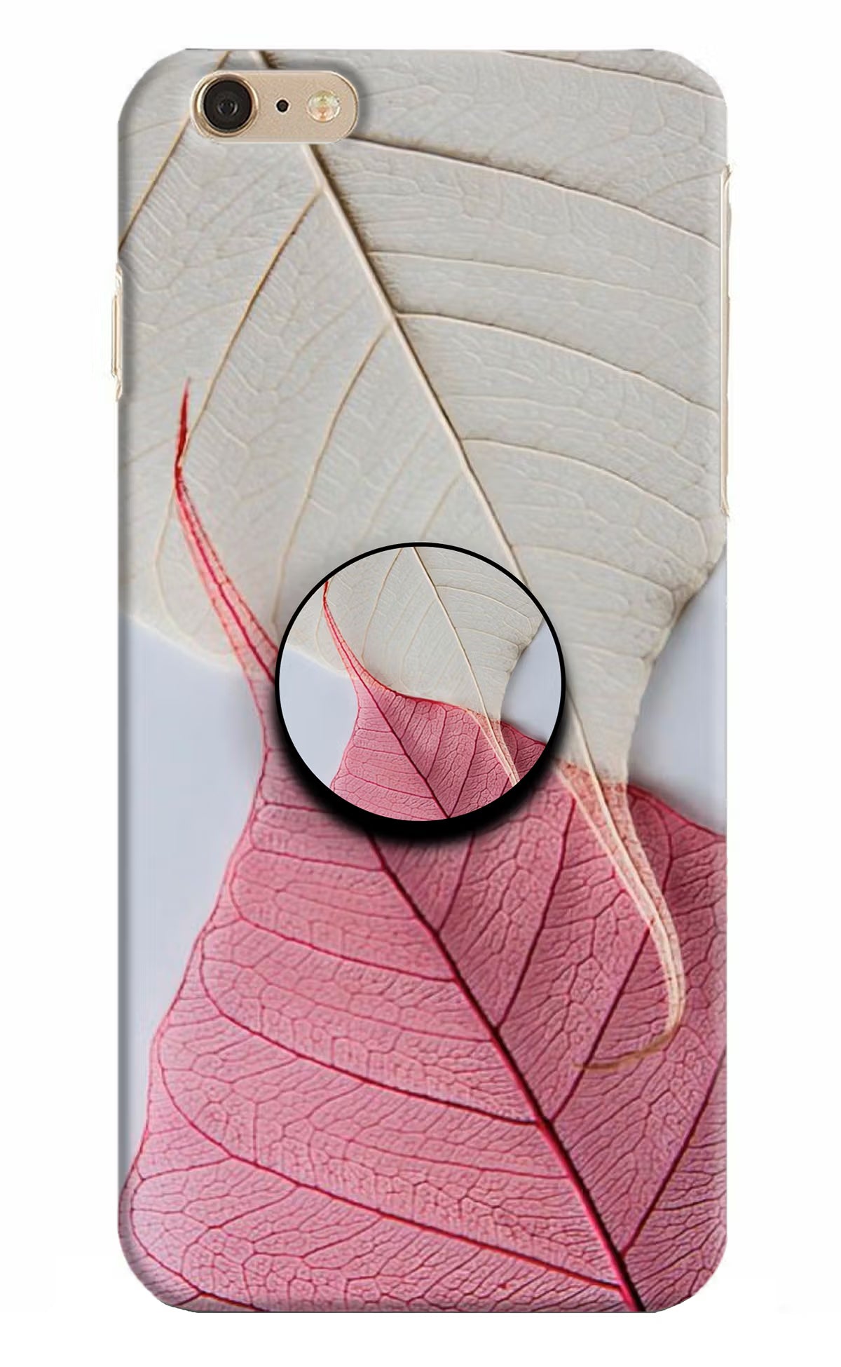 White Pink Leaf iPhone 6 Plus/6s Plus Pop Case by Casekaro