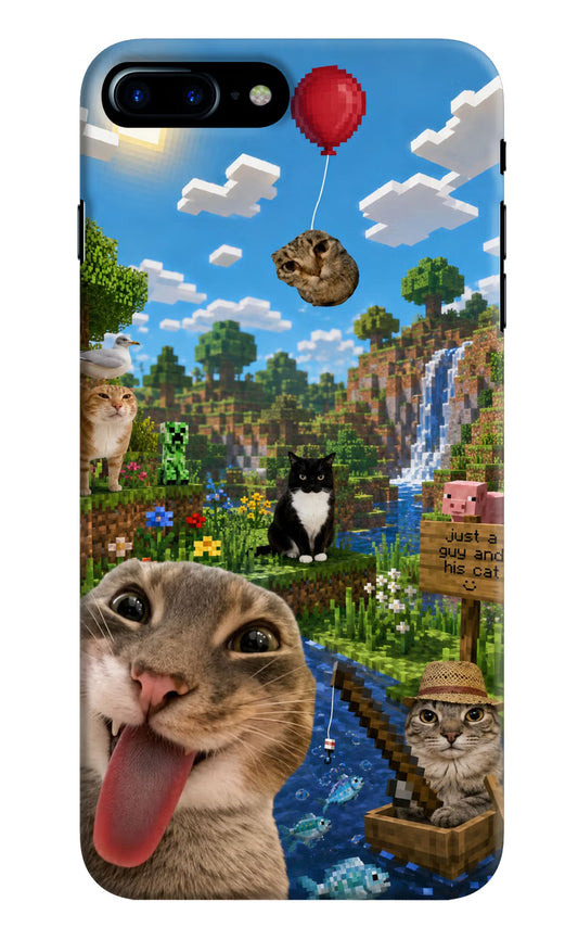 Minecraft Cat Chaos iPhone 7 Plus Hard Case Back Cover by Casekaro