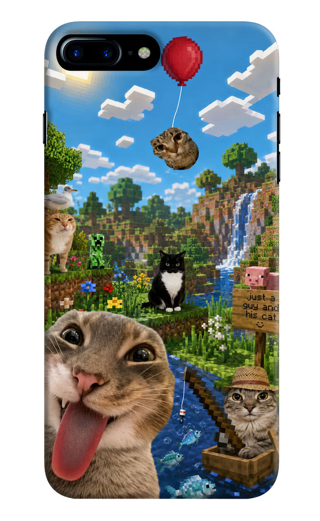 Minecraft Cat Chaos iPhone 7 Plus Hard Case Back Cover by Casekaro