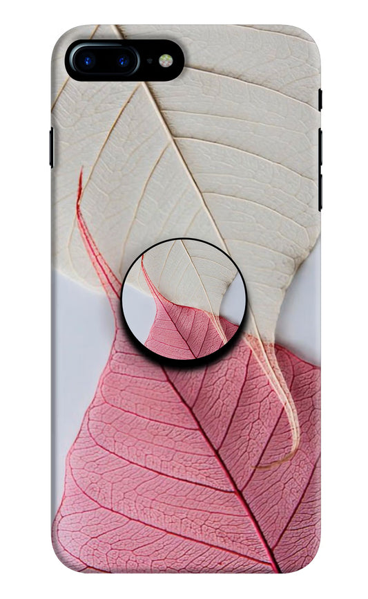 White Pink Leaf iPhone 7 Plus Pop Case by Casekaro