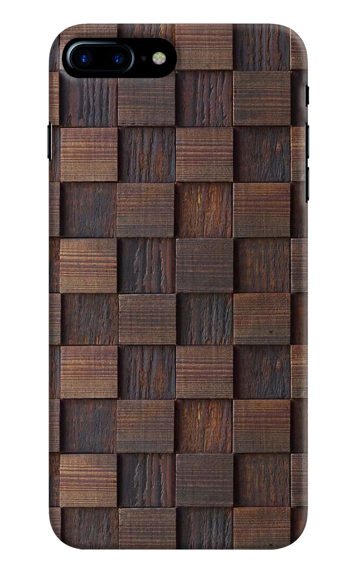 Wooden Cube Design iPhone 8 Plus Hard Case Back Cover by Casekaro