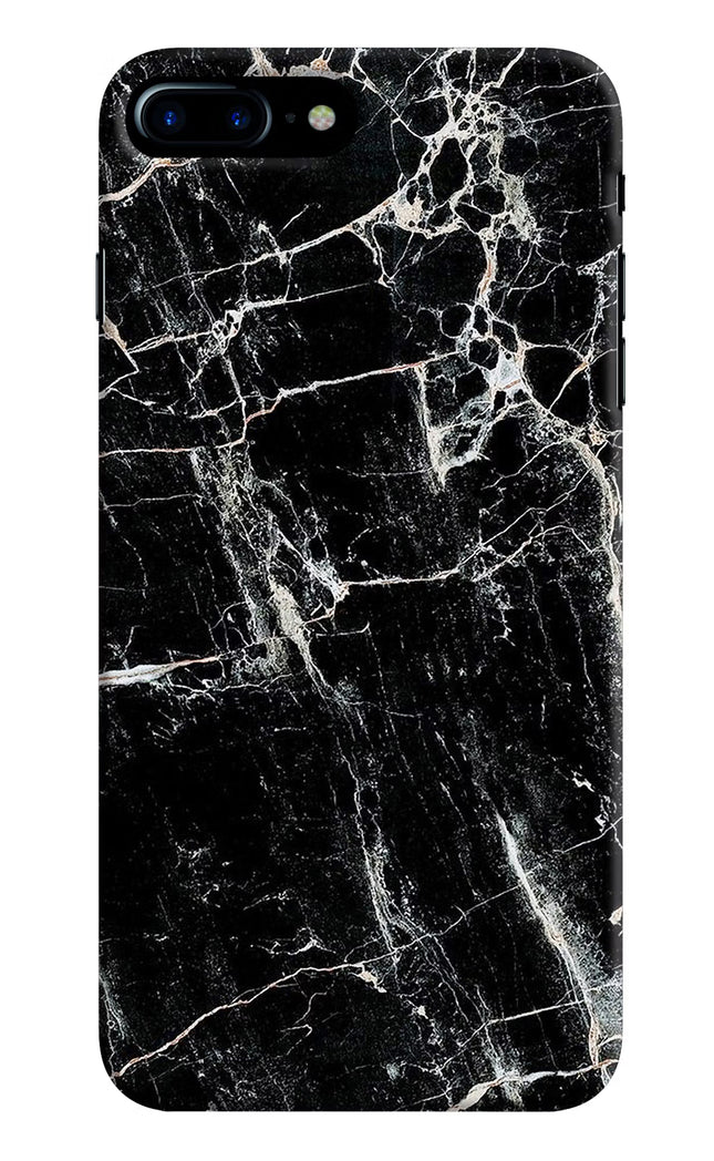 Black Marble Texture iPhone 8 Plus Hard Case Back Cover by Casekaro