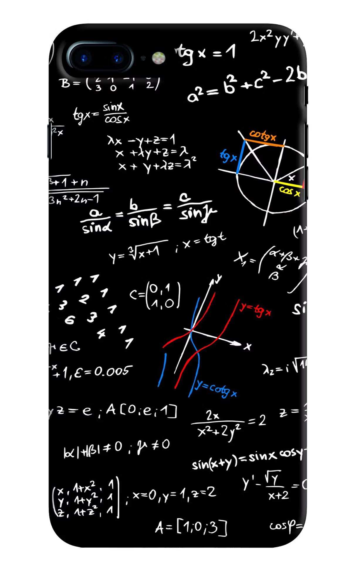 Mathematics Formula iPhone 8 Plus Hard Case Back Cover by Casekaro