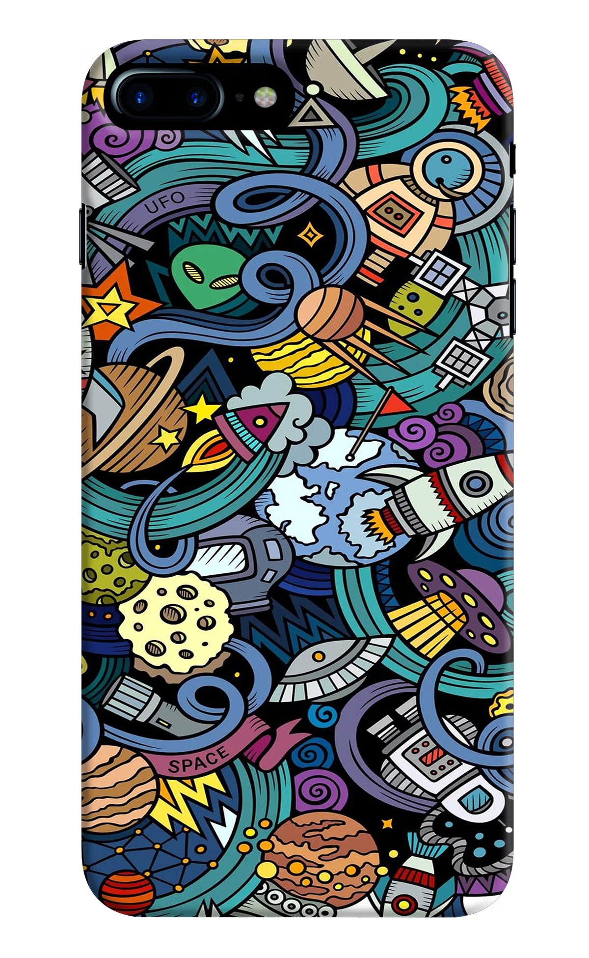 Space Abstract iPhone 8 Plus Hard Case Back Cover by Casekaro