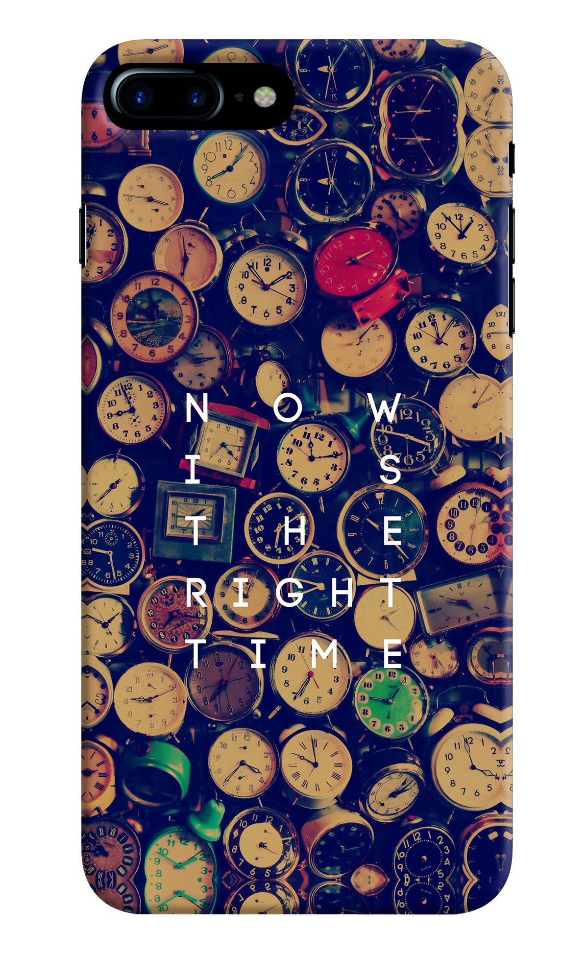 Now is the Right Time Quote iPhone 8 Plus Hard Case Back Cover by Casekaro