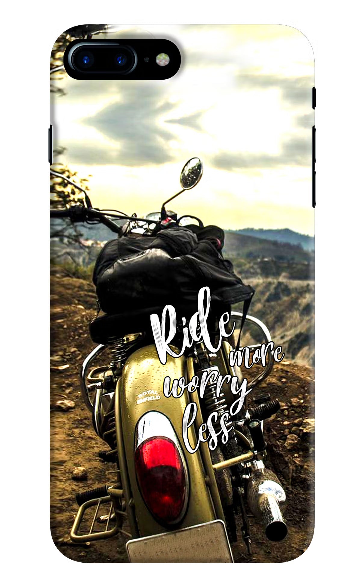 Ride More Worry Less iPhone 8 Plus Hard Case Back Cover by Casekaro