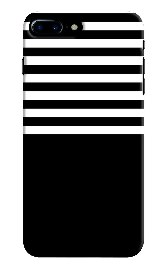 Black and White Print iPhone 8 Plus Hard Case Back Cover by Casekaro